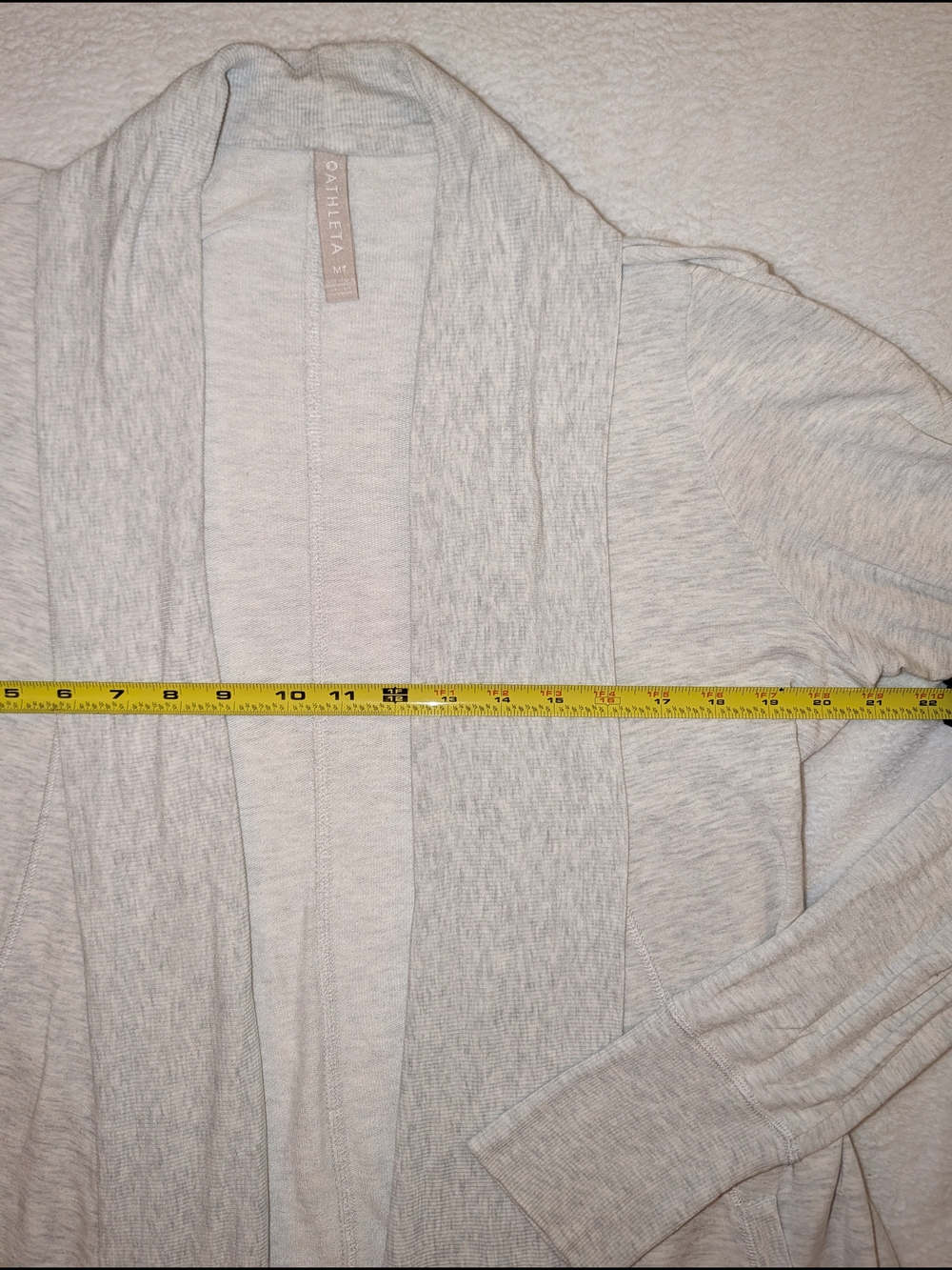 Athleta Women's MP Heathered Light Gray Long Sleeve Pullover Cardigan Comfy Soft